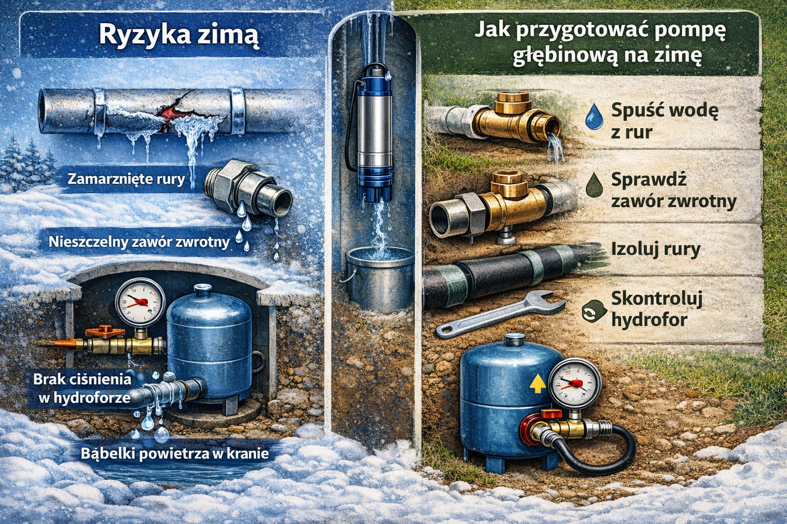  infografika jak przygotować pompę na zimę