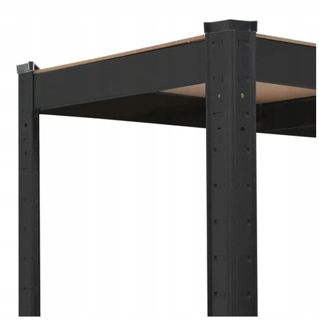 REGAŁ MAGAZYNOWY GARAŻOWY CZARNY PREMIUM 4 półki 700kg 172x80x30