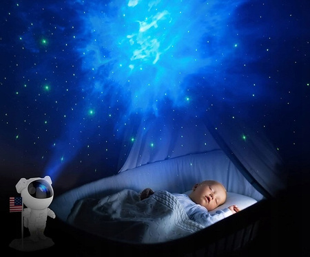 ASTRONAUTA PROJEKTOR DO POKOJU DZIECI KOSMOS RZUTNIK GWIAZD PILOT PREZENT