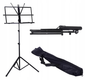 Składany pulpit do nut statyw stojak na nuty regulowany z pokrowcem