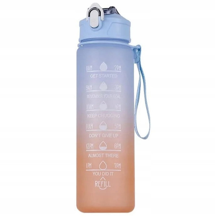 BIDON NA WODĘ SPORTOWY BUTELKA SPORTOWA 1L ZE SŁOMKĄ TRITAN motywacyjna