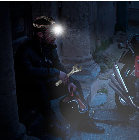 LATARKA CZOŁOWA WODOODPORNA LED USB na AKUMULATOR