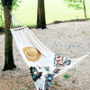 WIELKI HAMAK DWUOSOBOWY XXXL 260X150CM + PAŁĄK + LINKI WYGODNY KREMOWY