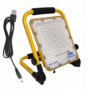 HALOGEN LED PRZENOŚNY 100W NA 230V + KABEL USB BUDOWLANA LAMPA AKUMULATOR