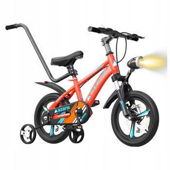 ROWER DZIECIĘCY ROWEREK 12 CALI LED HAMULCE TARCZOWE PROWADNIK AMORTYZATOR