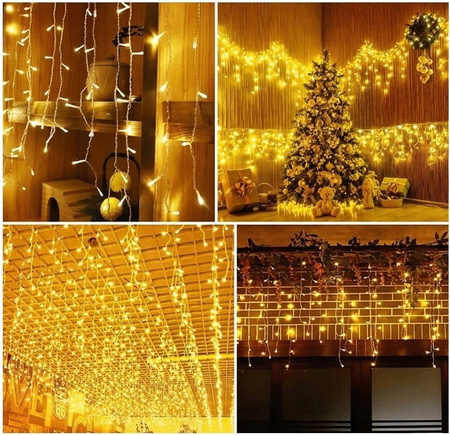 SOPLE 300LED LAMPKI ZEWNĘTRZNE IP44 2 kolory w 1 KURTYNA GIRLANDA FLASH