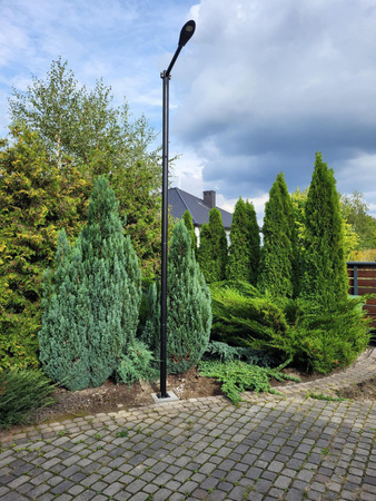 Słup maszt oświetleniowy 3m 60mm 20x20cm czarny