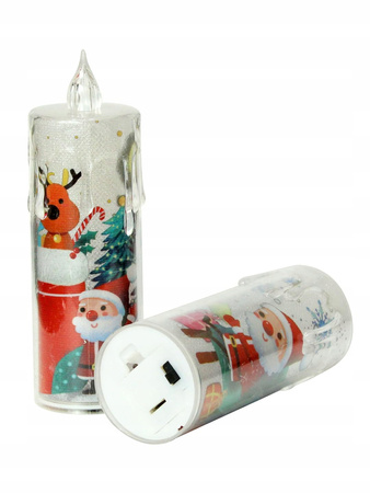 ŚWIECA ŚWIECZKA LED BOŻE NARODZENIE OZDOBA CANDLE CHRISTMAS ŚWIĘTECZNA