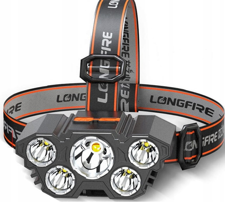 LATARKA CZOŁOWA WODOODPORNA LED USB na AKUMULATOR