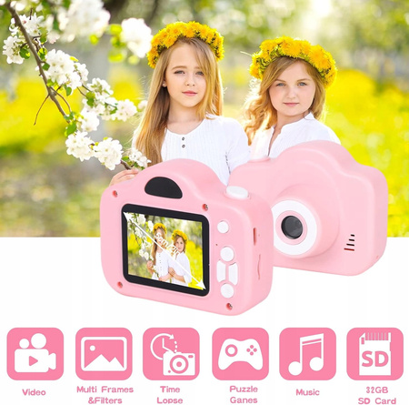 APARAT FOTOGRAFICZNY CYFROWY DLA DZIECI FullHD KAMERA ZABAWKA GRY