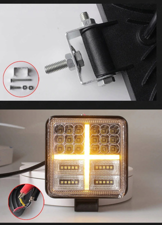 LAMPA ROBOCZA PANEL LED KWADRATOWY DO CIĘZARÓWKI CIĄGNIKA QUADA 177W