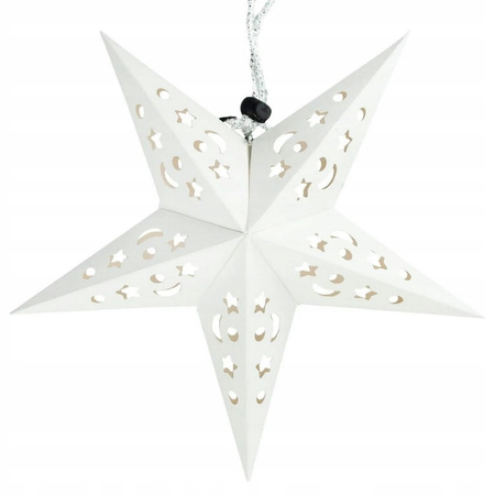 GWIAZDA PAPIEROWA LED WITRAŻ ŚWIĄTECZNA OZDOBA NA OKNO WISZĄCA ŚWIECĄCA 3D