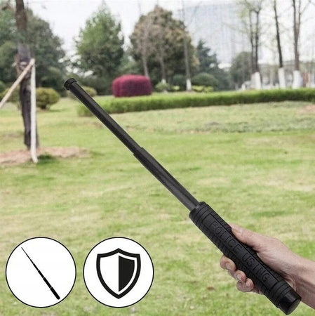 POLICYJNA PAŁKA TELESKOPOWA BATON 50cm automatyczna do SAMOOBRONY KABURA
