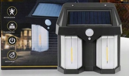 KINKIET NAŚCIENNY LAMPKA SOLARNA LAMPA DO OGRODU LED CIEPŁY ŚCIENNA