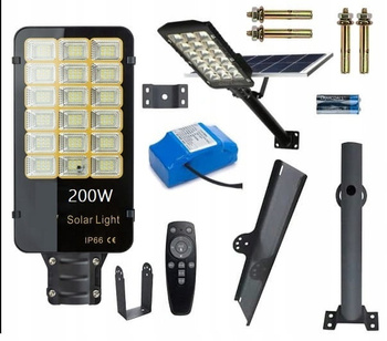 LAMPA ULICZNA LED SOLARNA 200W PRZEMYSLOWA 30 Ah