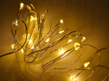 LAMPKI DRUCIKI 50 LED na baterie kolorowe drucik GIRLANDA NA STROIK RGB 5M