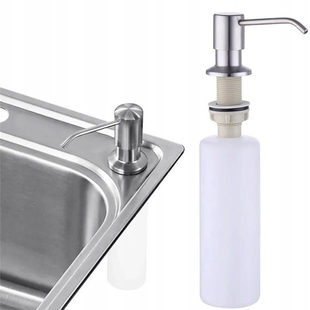 DOZOWNIK DO PŁYNU DO ZLEWOZMYWAKA DO MYDŁA SREBRNY