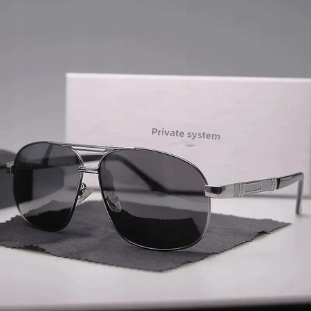 Okulary Przeciwsłoneczne Męskie PILOTKI UV400 KAT. UV 3 AVIATOR ETUI