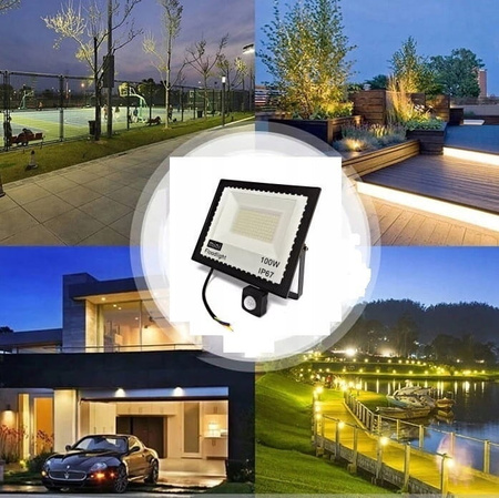 Halogen LED Z CZUJNIKIEM ruchu 100W naświetlacz IP