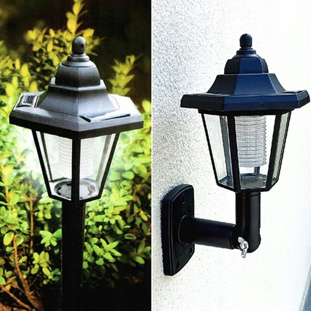 2 x LAMPA SOLARNA OGRODOWA ścienna/wbijana retro