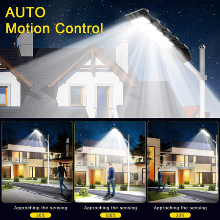 LAMPA SOLARNA LED ULICZNA ZEWNĘTRZNA MOCNA 1500W LATARNIA OGRODOWA 900LED