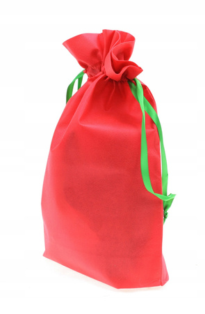 WOREK NA PREZENTY ŚWIĄTECZNY TORBA PREZENTOWA CZERWONY 35 cm na 25 cm