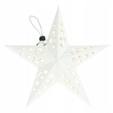 GWIAZDA PAPIEROWA LED WITRAŻ ŚWIĄTECZNA OZDOBA NA OKNO WISZĄCA ŚWIECĄCA 3D