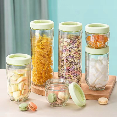 ZESTAW 3 POJEMNIKÓW SZKLANYCH Z PRZYKRYWKĄ POJEMNIKI SZKLANE 300/600/1000ml