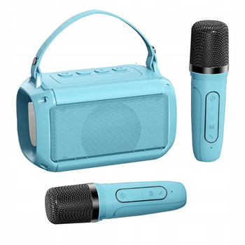 MINI BEZPRZEWODOWY GŁOŚNIK BLUETOOTH + KARAOKE 2 MIKROFONY LED DLA DZIECKA