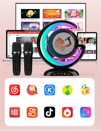 GŁOŚNIK KARAOKE BEZPRZEWODOWY MOCNY BLUETOOTH + 2 MIKROFONY NA PREZENT