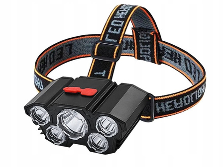 LATARKA CZOŁOWA WODOODPORNA LED USB na AKUMULATOR