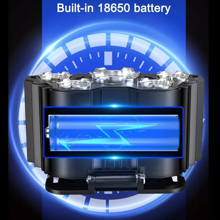 LATARKA CZOŁOWA WODOODPORNA LED USB na AKUMULATOR