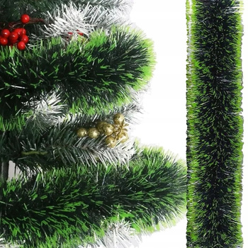 ŁAŃCUCH CHOINKOWY zielony 6m GIRLANDA ŚWIĄTECZNA NA CHOINKĘ XXL gruby 15cm