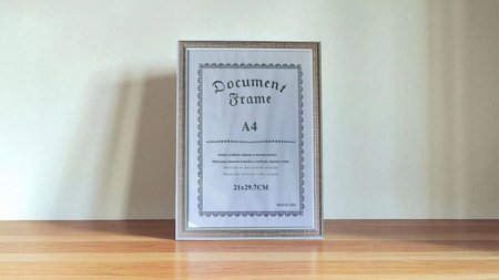 RAMKA A4 NA DYPLOM CERTYFIKAT 21x30 ZDJĘCIA NA ŚCIANĘ DO ZAWIESZENIA