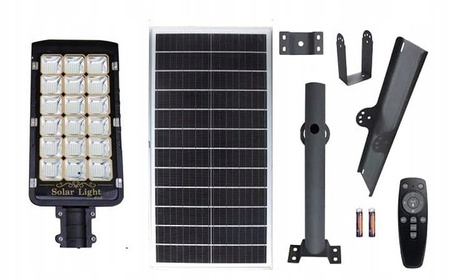 LAMPA ULICZNA LED SOLARNA 100W - PRZEMYSŁOWY MODEL Z BATERIĄ 20 Ah