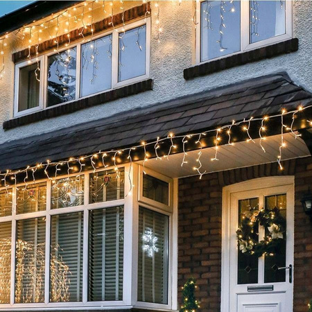 SOPLE KURTYNA ZEWNĘTRZNE CIEPŁE 200 LED 9M 8 TRYBÓW HERMETYCZNE