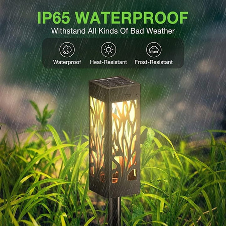 LAMPA SOLARNA WBIJANA KAGANEK LATARNIA CIEPŁA DEKORACYJNA DO OGRODU 4 SZT