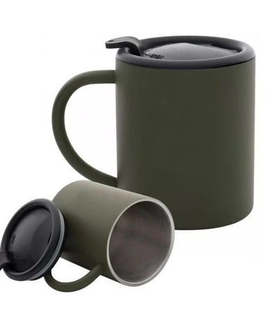 KUBEK STALOWY TERMICZNY ZAMYKANY 250 ML ZIELONY NA PODRÓŻ DO PRACY