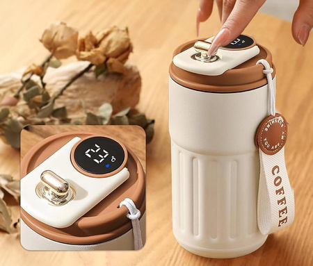 KUBEK TERMICZNY NA KAWĘ HERBATE SMART BIDON Z WYŚWIETLACZEM 500ML