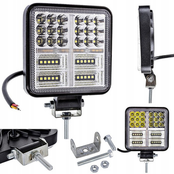 LAMPA ROBOCZA PANEL LED KWADRATOWY DO CIĘZARÓWKI CIĄGNIKA QUADA 177W