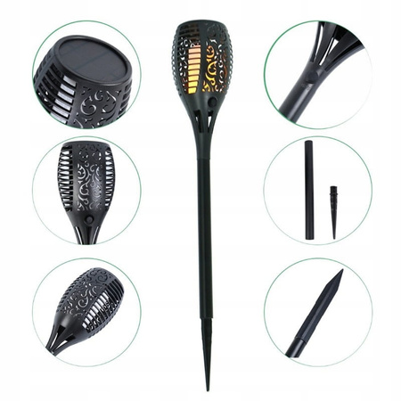 Pochodnia Solarna Lampa LED Ogrodowa PŁOMIEŃ 78 CM