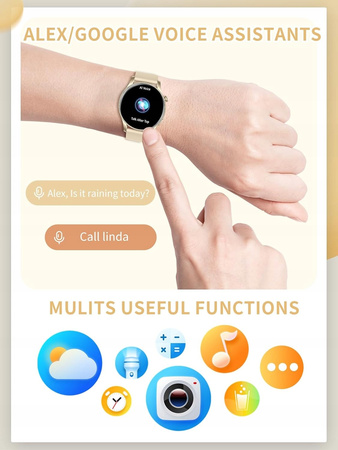 KOBIECY SMARTWATCH DLA DZIEWCZYNY PREZENT AMOLED BRANSOLETA SILIKON SMART