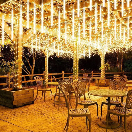 SOPLE METEORYTY 50CM 8 SOPLI SPADAJĄCY ŚNIEG OZDOBA BOŻE NARODZENIE CIEPŁE