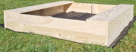 Piaskownica DREWNIANA Z SIEDZISKIEM 180X180X20 OTWARTA 400KG POJEMNOŚCI