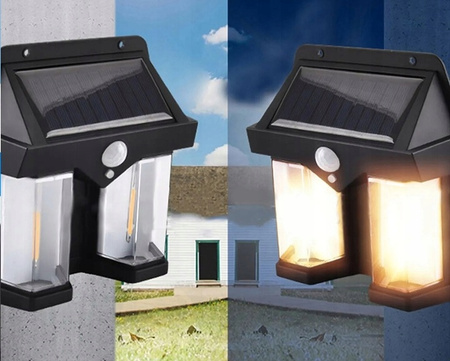 KINKIET NAŚCIENNY LAMPKA SOLARNA LAMPA DO OGRODU LED CIEPŁY ŚCIENNA