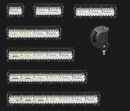 LAMPA ROBOCZA PANEL LED BAR 38 cm 300W 12 24V CREE DALEKOSIĘŻNA QUAD