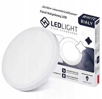 PANEL LED NAŚCIENNY 18W NATYNKOWY NIEMRUGA CCD OKRĄGŁY