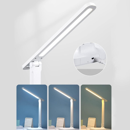 LAMPKA BIURKOWA LED Z AKUMULATOREM SZKOLNA NA BIURKO DTYKOWA KREŚLARSKA USB