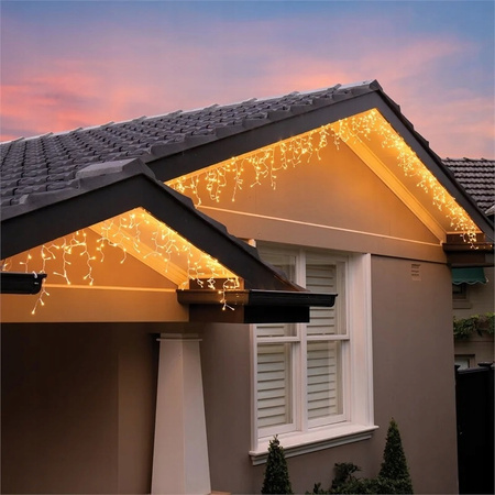 SOPLE KURTYNA ZEWNĘTRZNE CIEPŁE 200 LED 9M 8 TRYBÓW HERMETYCZNE