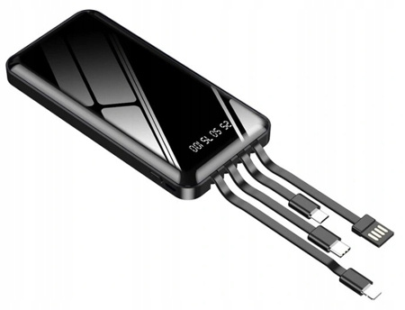 POWERBANK 20000 mAh USB + KABLE DO ŁADOWANIA USB TYP-C LIGHTNING MICRO-USB